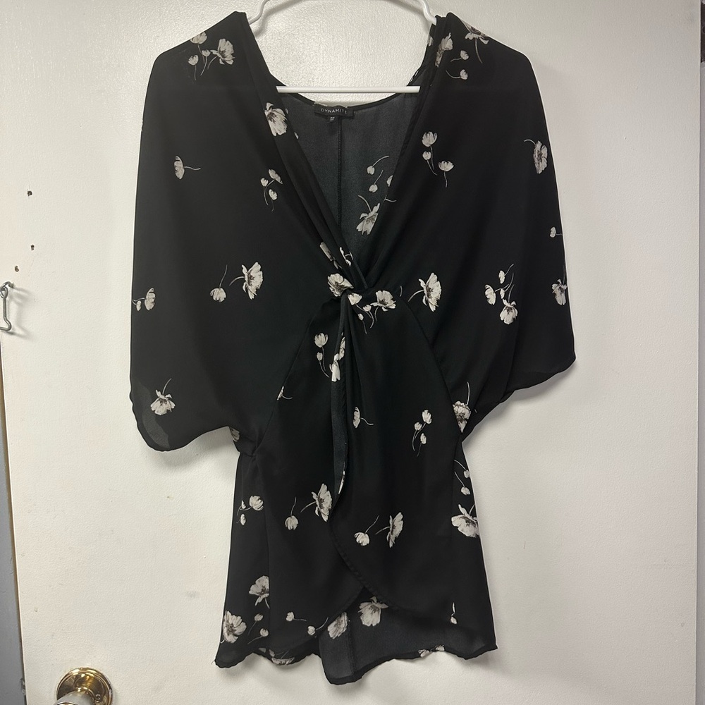 Floral Black Women's Top